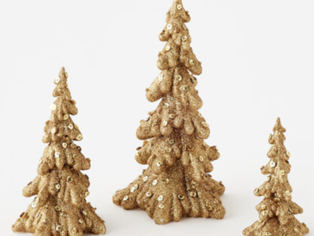 Sparkly Gold Drippy Glitter Trees - Skinny Fashion