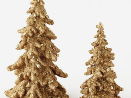 Sparkly Gold Drippy Glitter Trees - Wide For Cheap