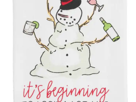 Vibrant Christmas Drinking Towel - Snowman Hot on Sale