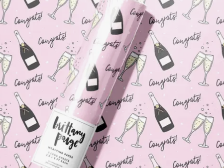 Trendy Wrapping Paper - Congrats Champagne For Cheap