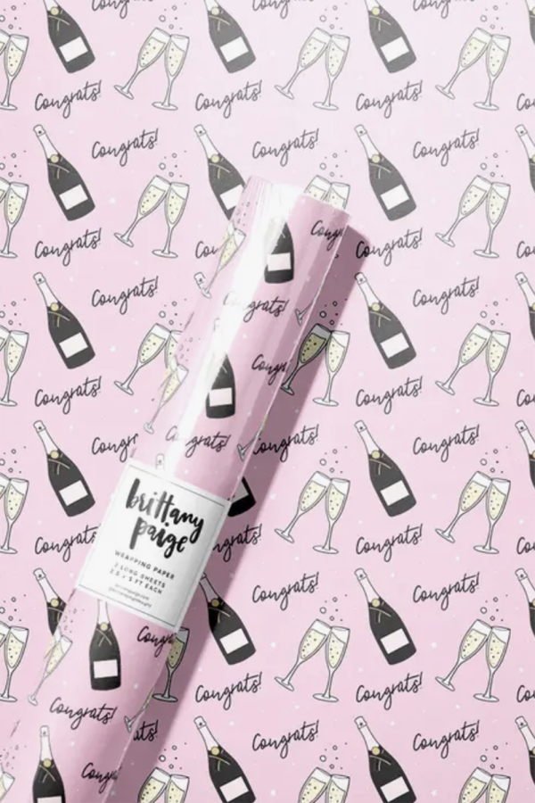 Trendy Wrapping Paper - Congrats Champagne For Cheap