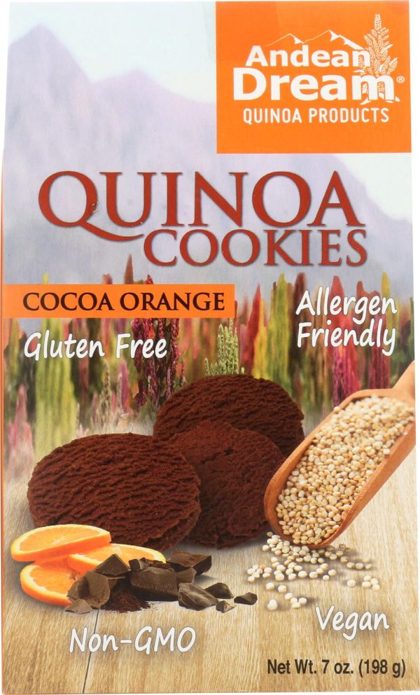 Andean Dream Gluten Free Quinoa Cookies Cocoa Orange - Case Of 6 - 7 Oz. Cheap