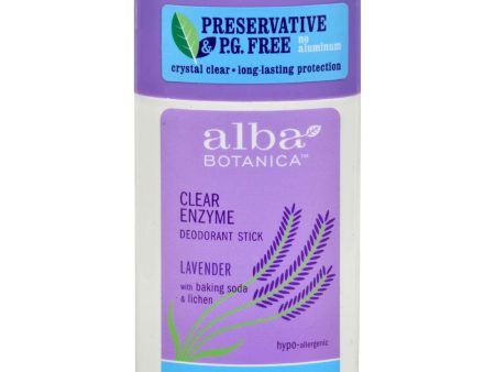 Alba Botanica Deodorant Stick Clear Enzyme Lavender - 2 Oz Discount