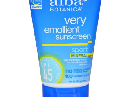 Alba Botanica Sunscreen - Sport Mineral Spf 45 - 4 Oz Cheap