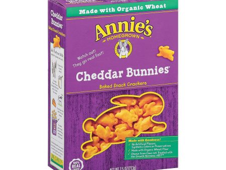 Annie s Homegrown Cheddar Bunnies Baked Snack Crackers - Case Of 12 - 7.5 Oz. Online Hot Sale