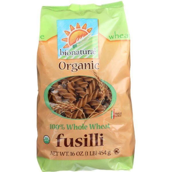 Bionaturae Pasta - Organic - 100 Percent Whole Wheat - Fusilli - 16 Oz - Case Of 12 Discount