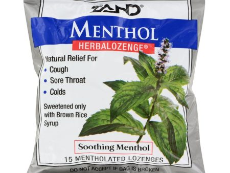 Zand Menthol Herbalozenge Soothing Menthol - 15 Lozenges - Case Of 12 Discount