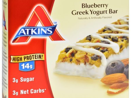 Atkins Advantage Bar - Blueberry Greek Yogurt - 5 Ct - 1.7 Oz - 1 Case For Cheap