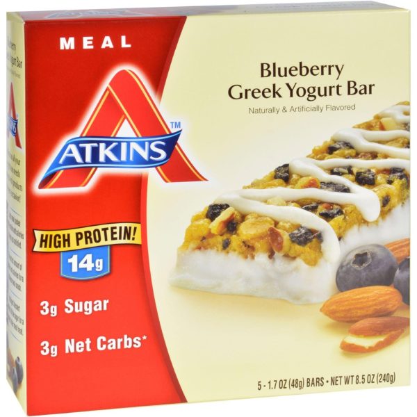 Atkins Advantage Bar - Blueberry Greek Yogurt - 5 Ct - 1.7 Oz - 1 Case For Cheap