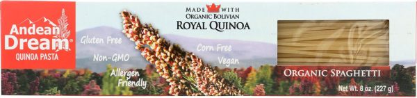 Andean Dream Gluten Free Organic Spaghetti Quinoa Pasta - Case Of 12 - 8 Oz. Hot on Sale