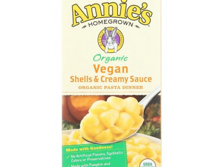 Annie s Homegrown Organic Vegan Shells And Creamy Sauce Pasta Dinner - Case Of 12 - 6 Oz. Cheap