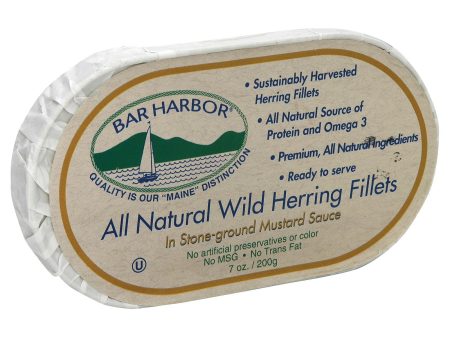 Bar Harbor Wild Herring Fillets - Stone Ground Mustard Sauce - Case Of 12 - 7 Oz. Fashion