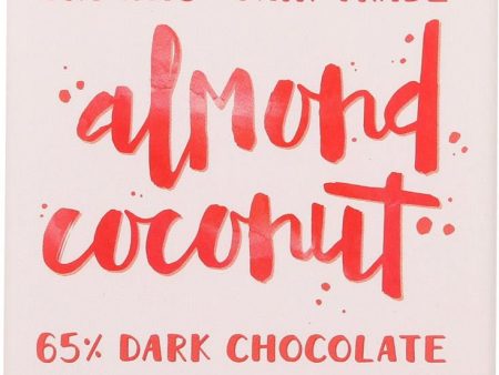 Theo Chocolate Almond Coconut - 65 Percent Dark Chocolate - Case Of 12 - 3 Oz. Supply