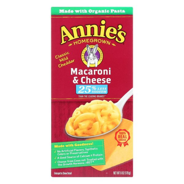 Annie s Homegrown Low Sodium Macaroni And Cheese - Case Of 12 - 6 Oz. Fashion