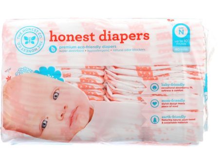 The Honest Company Diapers - Giraffes - Size N - Babies Up To 10 Lbs - 40 Count - 1 Each Sale