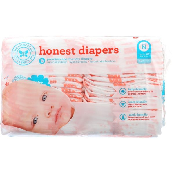 The Honest Company Diapers - Giraffes - Size N - Babies Up To 10 Lbs - 40 Count - 1 Each Sale