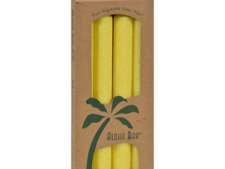 Aloha Bay Palm Tapers Yellow Candle Unscented - 4 Candles Discount