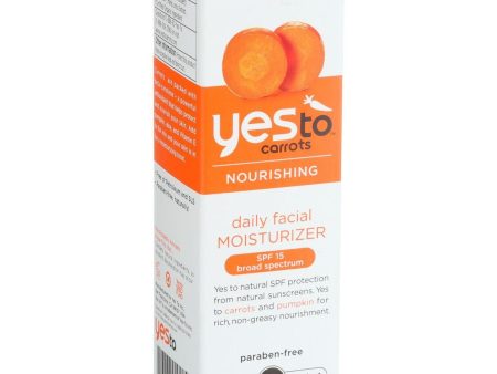 Yes To Carrots Moisturizer - Daily Facial - Nourishing - Spf 15 - 1.7 Oz For Sale