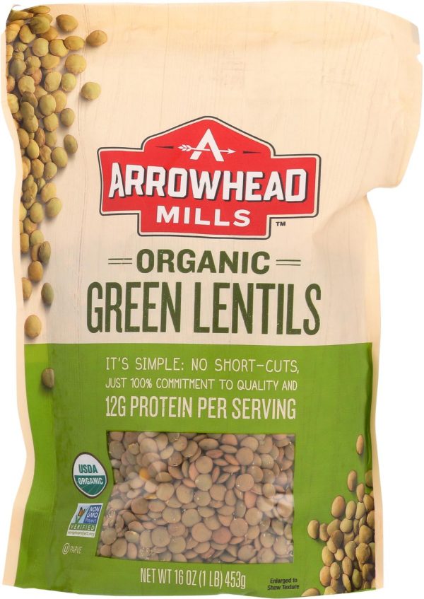 Arrowhead Mills Organic Green Lentils - Case Of 6 - 16 Oz. Cheap