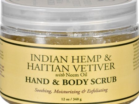 Nubian Heritage Hand And Body Scrub - Indian Hemp And Haitian Vetiver - 12 Oz Supply