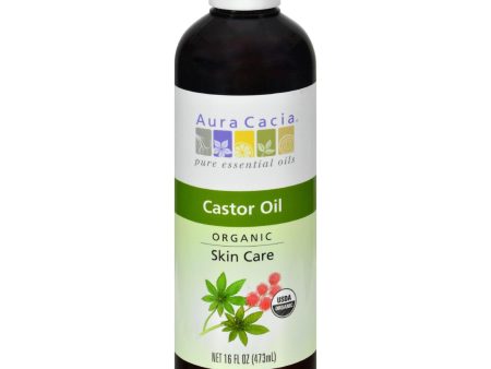 Aura Cacia Skin Care Oil - Organic Castor Oil - 16 Fl Oz Hot on Sale