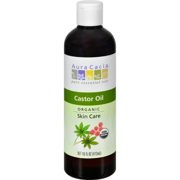 Aura Cacia Skin Care Oil - Organic Castor Oil - 16 Fl Oz Hot on Sale