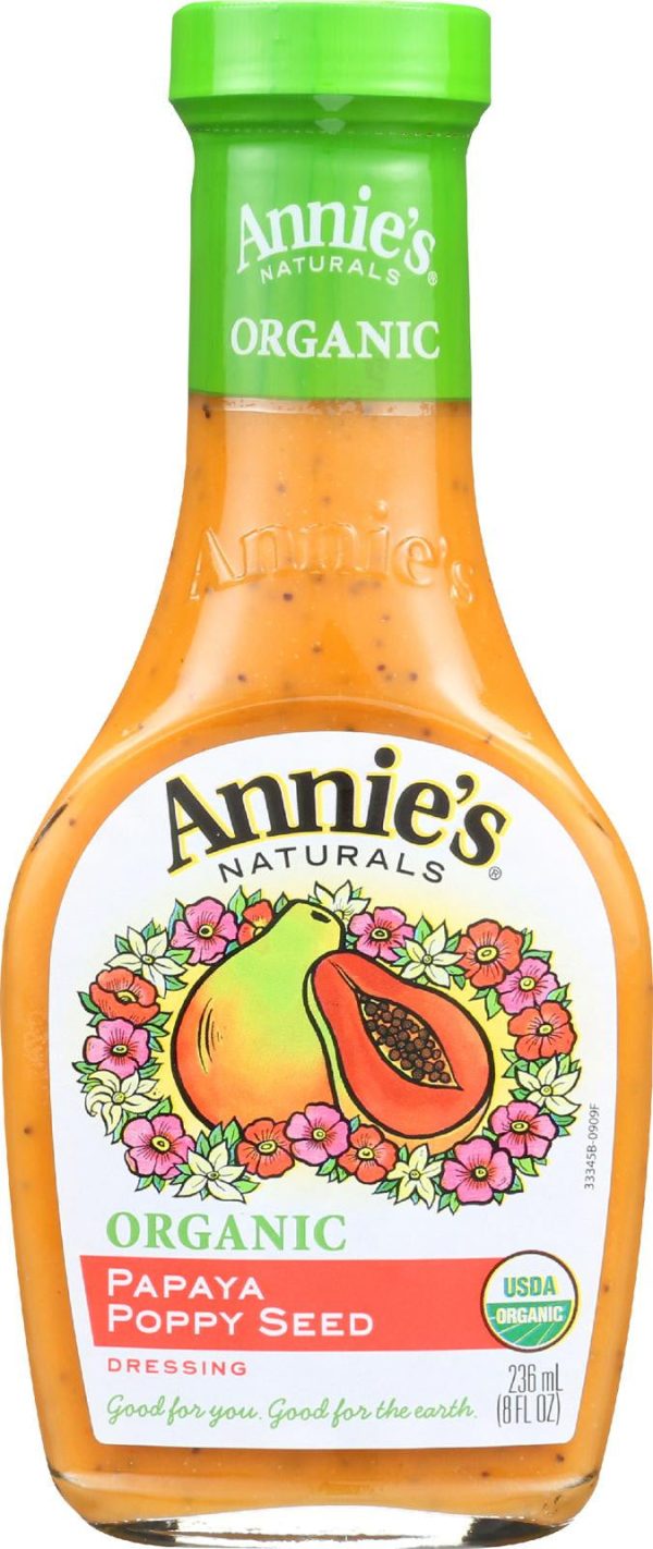 Annie s Naturals Organic Dressing Papaya Poppy Seed - Case Of 6 - 8 Fl Oz. Hot on Sale