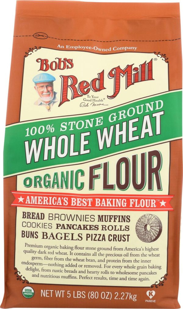 Bob s Red Mill Organic Whole Wheat Flour - 5 Lb - Case Of 4 Fashion