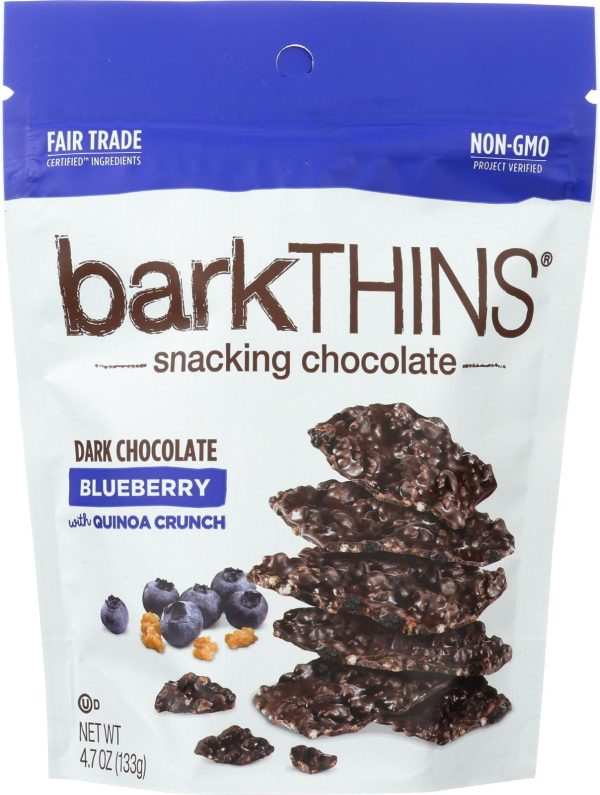 Bark Thins Snacking Dark Chocolate - Blueberry With Quinoa Crunch - Case Of 12 - 4.7 Oz. Fashion