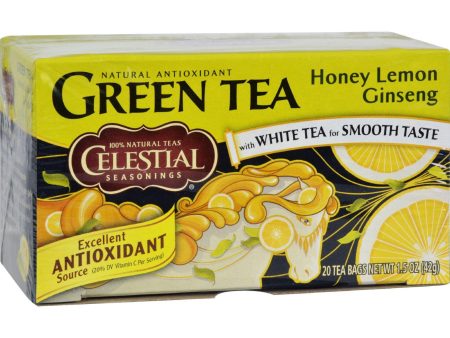 Celestial Seasonings Green Tea Honey Lemon Ginseng With White Tea - 20 Tea Bags - Case Of 6 Online now