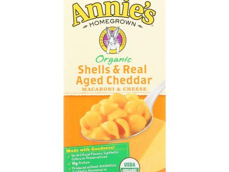 Annie s Homegrown Organic Shells And Real Aged Cheddar Macaroni And Cheese - Case Of 12 - 6 Oz. Online now