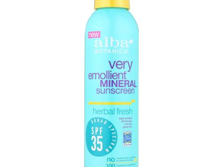 Alba Botanica Very Emollient Mineral Sunscreen - Herbal Fresh - Case Of 1 - 6 Oz. For Cheap