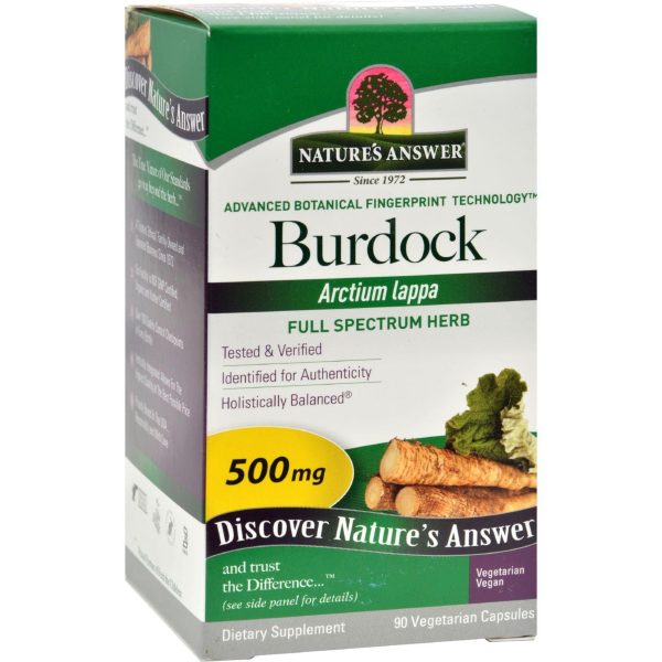 Nature s Answer Burdock Root - 90 Vegetarian Capsules on Sale