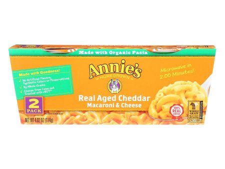 Annie s Homegrown Real Aged Cheddar Macaroni And Cheese Microcaps - Case Of 6 - 4.02 Oz. Online Sale