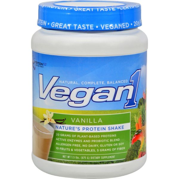 Nutrition53 Vegan1 Shake - Vanilla - Gluten Free - 1.5 Lbs Supply