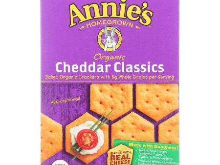 Annie s Homegrown Organic Cheddar Classic Crackers - Case Of 12 - 6.5 Oz. Fashion