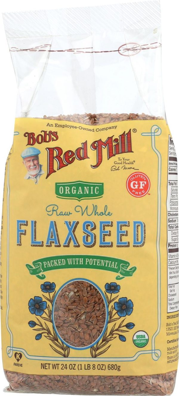 Bob s Red Mill Organic Raw Whole Brown Flaxseeds - 24 Oz - Case Of 4 Sale