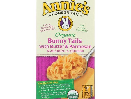 Annie s Homegrown Organic Bunny Tails With Butter And Parmesan Macaroni And Cheese - Case Of 12 - 6 Oz. Supply