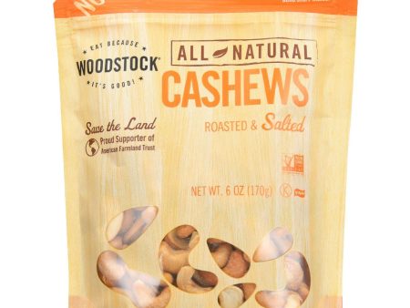 Woodstock Nuts - All Natural - Cashews - Whole - Extra Large - Roasted - Salted - 6 Oz - Case Of 8 Supply