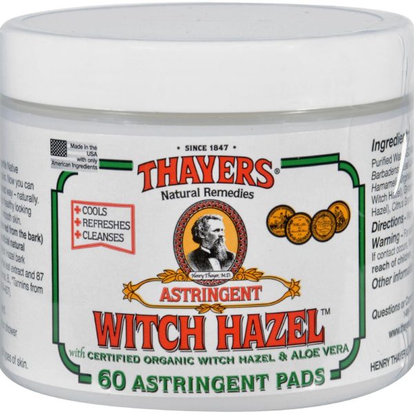 Thayers Witch Hazel With Aloe Vera - 60 Pads Sale