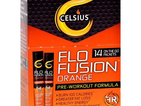 Celsius Flo Fusion - Powder Sticks - Orange - 14 Packets Supply