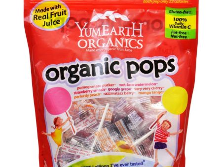 Yummy Earth Organics Lollipops - Organic Pops - 40 Plus - Assorted - 8.5 Oz - Case Of 12 For Sale