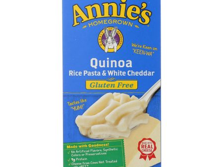 Annie s Homegrown Gluten Free Quinoa Rice Pasta And White Cheddar - Case Of 12 - 6 Oz. Supply