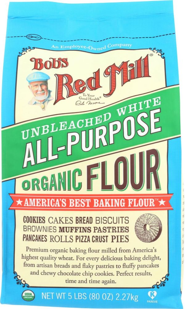 Bob s Red Mill Organic Unbleached White All-purpose Flour - 5 Lb - Case Of 4 Online