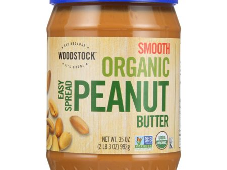 Woodstock Nut Butter - Organic - Peanut - Easy Spread - Smooth - Salted - 35 Oz - Case Of 12 Cheap