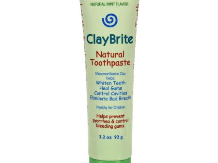 Zion Health Claybrite Natural Toothpaste - Natural Mint - 3.2 Oz Discount