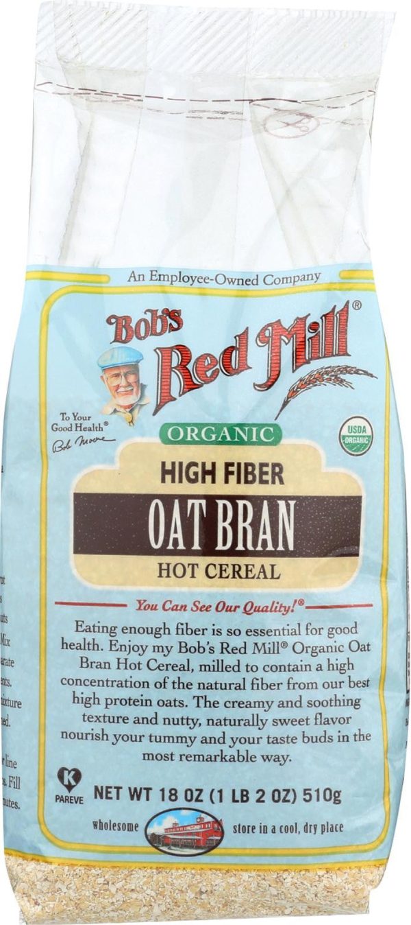 Bob s Red Mill Organic High Fiber Oat Bran Hot Cereal - 18 Oz - Case Of 4 Discount