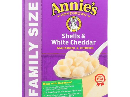 Annie s Homegrown Family Size Shells And White Cheddar Mac And Cheese - Case Of 6 - 10.5 Oz. For Discount