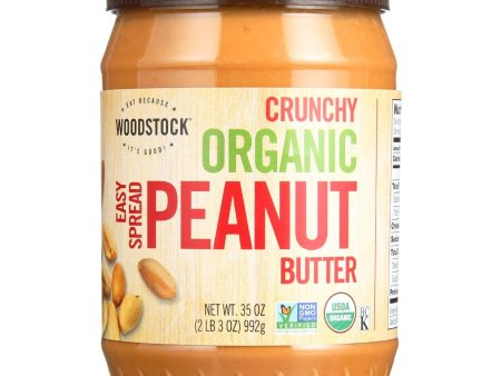 Woodstock Nut Butter - Organic - Peanut - Easy Spread - Crunchy - Salted - 35 Oz - Case Of 12 Online Hot Sale