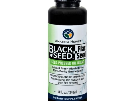 Amazing Herbs Black Seed Oil Blend - Flax Seed Oil - 8 Oz For Discount